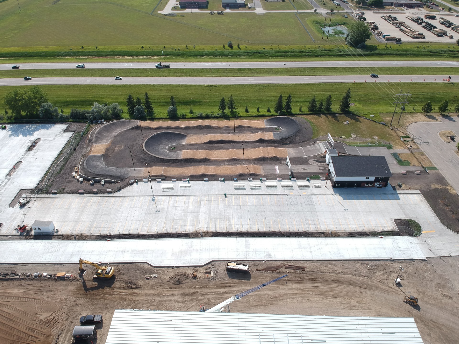Aerial view of the Hugo's Raceway BMX track