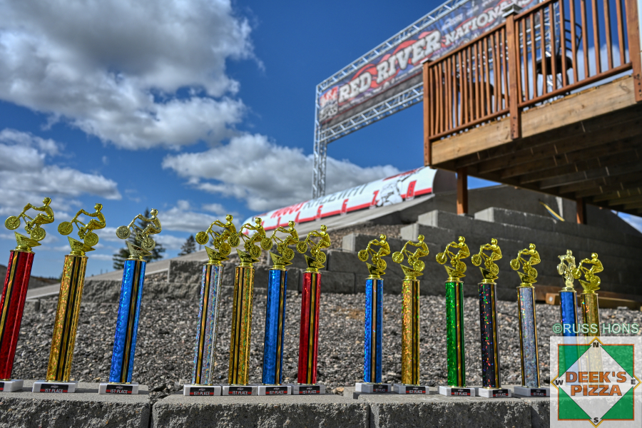 BMX trophies at the Red River Nationals start hill