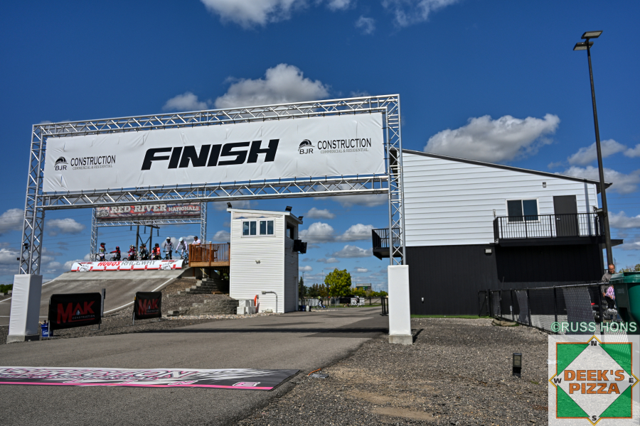 Finish line and facility at Hugo's Raceway