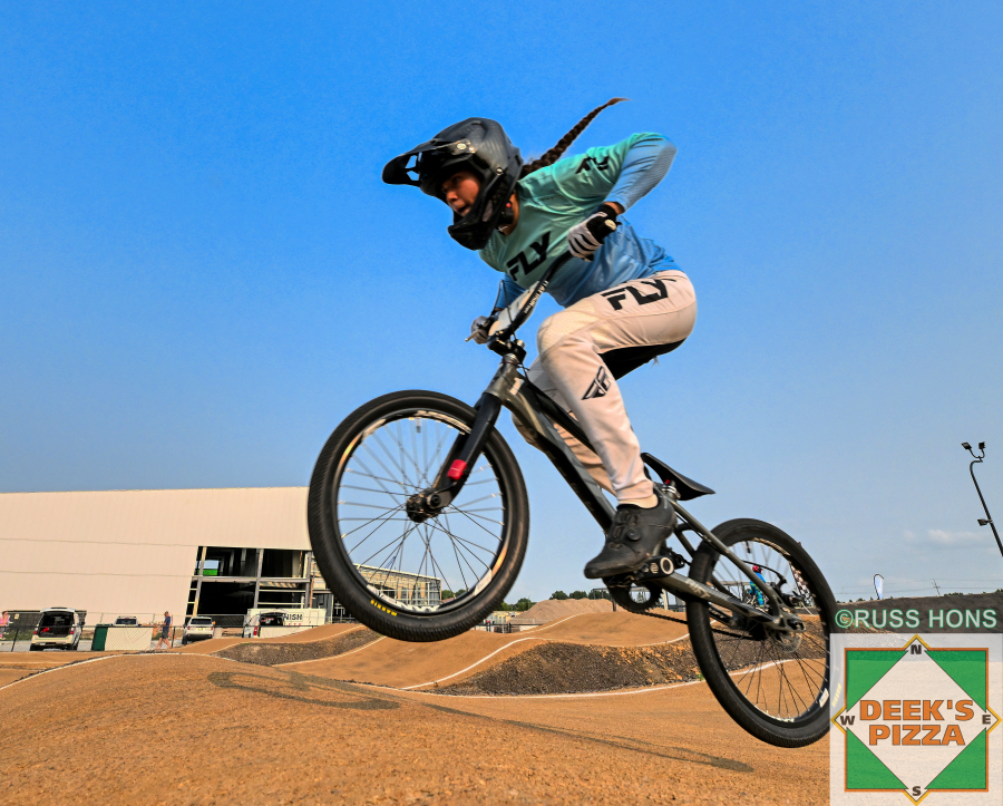 BMX rider jumping at Hugo's Raceway