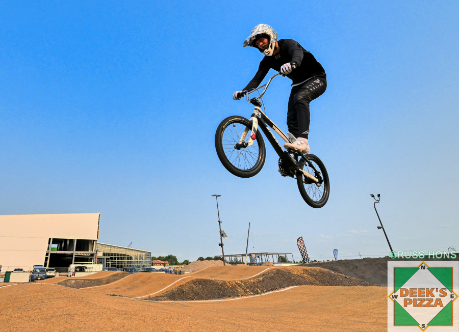 BMX rider catching air at Hugo's Raceway