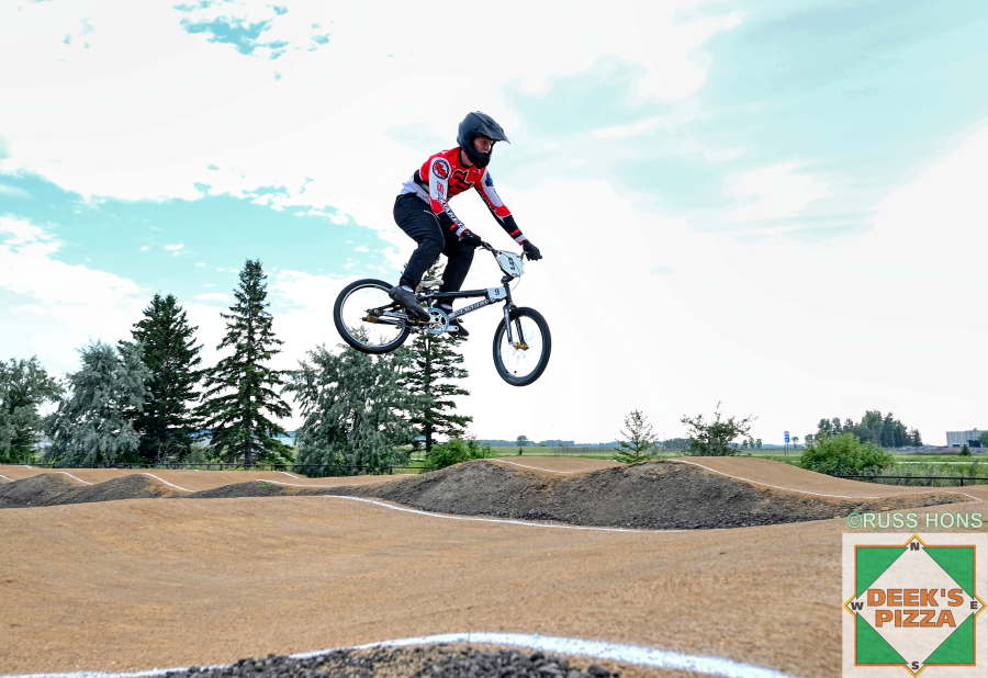 BMX rider jumping at Hugo's Raceway